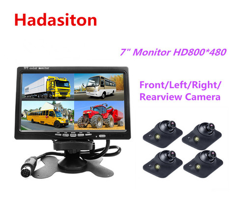 7 inch Car Monitor Headrest monitor 4 split screen 4 AV input Remote control,Front/Left/Right/Rearview camera optional ► Photo 1/6