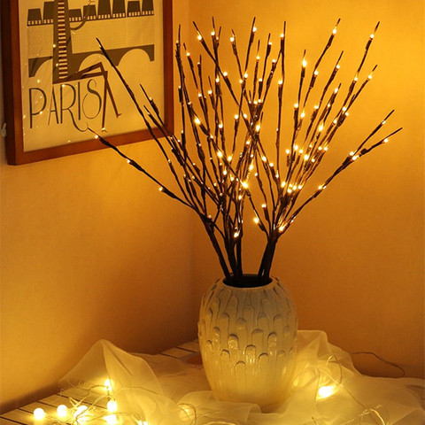 Coquimbo 20 Bulbs LED Willow Branch Lamp Battery Powered Natural Tall Vase Filler Willow Twig Lighted Branch For Home Decoration ► Photo 1/6