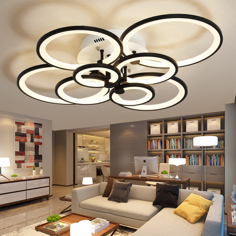 Surface Mounted living Room study room bedroom modern led chandelier white or Black surface mounted led chandelier fixtures ► Photo 1/6