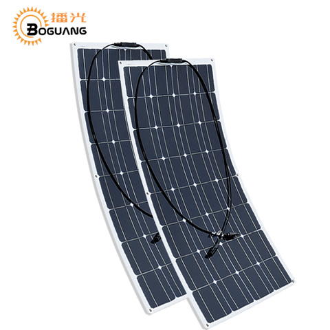 Boguang 2 pcs 100w semi flexible Solar Panel 200W placa solar Photovoltaic monoctrystalline 12v 24V battery/yacht/RV/car/boat RV ► Photo 1/6