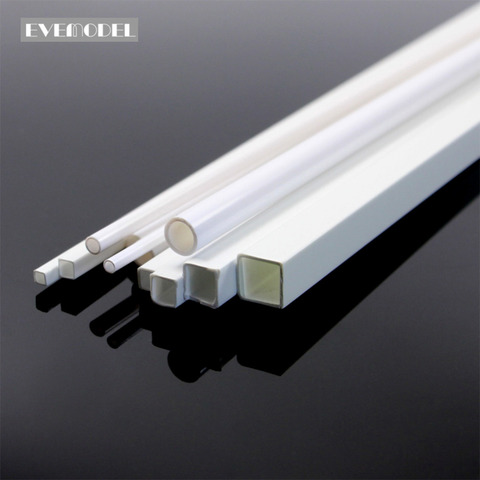 ABS00 48pcs  Styrene Round ABS Rod, Square ABS Rod,Round Pipe Tube Hollow,Square Tube Pipe Sections  Architectural ► Photo 1/5
