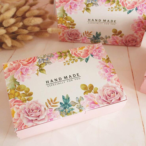 21*14*5cm,custom gift food boxes disposable food containers,wedding favour cake boxes,flower printing gift cardboard boxes ► Photo 1/3