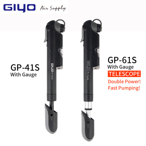 GIYO GP-41 61S MTB Road Bicycle Pump Barometer Gauge 100PSI High Pressure Mini Air Cycling Pump Presta Schrader Bike accessories ► Photo 1/6