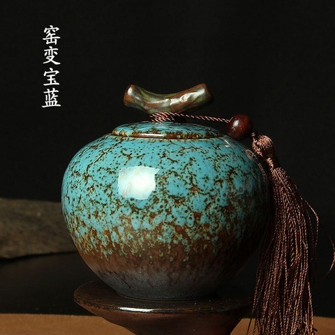 Ceramic tea pot, Jun kiln, sealed storage tank, exquisite Mini tea caddy, pottery tea jar, special food tank ► Photo 1/5