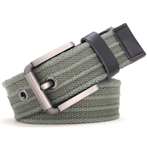 Fashion Canvas Belts For Men Woven Belt Outdoor Woven Pin Buckle Belts Cummerbunds NEW Brand Waistband Male width:3.6cm,110,120 ► Photo 1/5