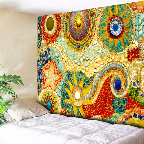 Indian Wall Hanging Tissu Boheme Mandala Tapestry 3D Jade Home Decor Living Room Background Wall Carpet Cloth Hippie Blanket ► Photo 1/6