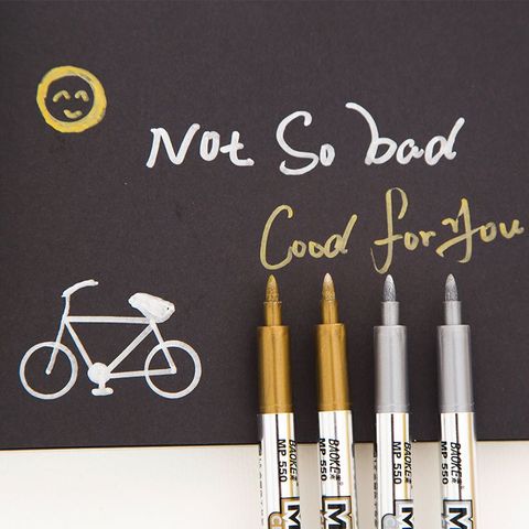 Creative stationery Metal color craft pen golden and silver paint pen 1.5mm Art Markers ► Photo 1/6