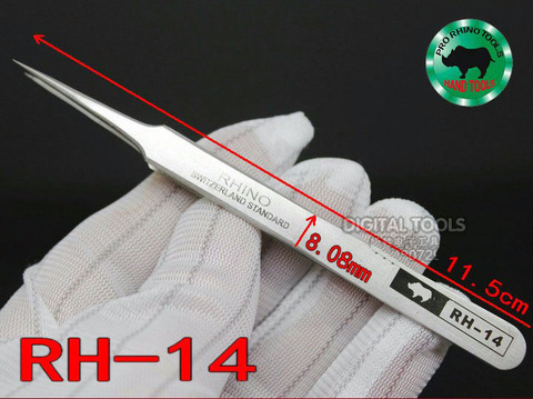 RHINO Brand Repair Tools RH-14 Tweezers Anti-acid High-precision Super Hard Sharp for Repairing Watch Mobile Holding Small items ► Photo 1/5