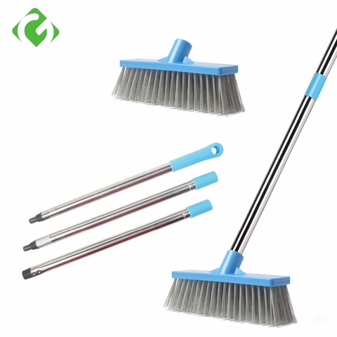 GUANYAO Floor Scourer Cleaning Floor  Brushes with Long Steel  Handle Plastic Hard bristles Strong decontamination Easy to brush ► Photo 1/6