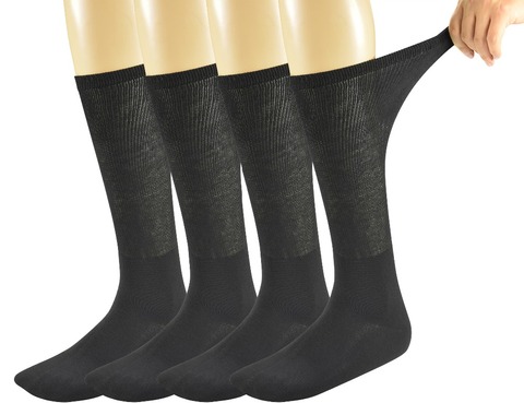 Mens Bamboo Diabetic Over The Calf Socks,4 Pack Size 10-13 ► Photo 1/6