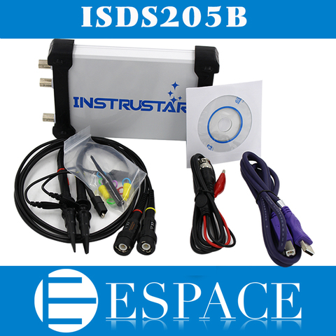 ISDS205B 5 IN 1 Multifunctional PC Based USB Digital Oscilloscop/Spectrum Analyzer/ DDS/Sweep/Data Recorder 20M 48MS/s ► Photo 1/6