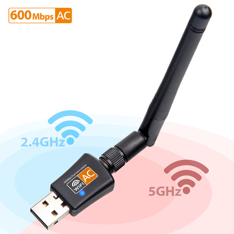 802.11AC 600mbps 5GHz USB Wifi Adapter Wi-Fi Antenna 2DBi support Windows Mac USB Network Card wifi dongle for desktop laptop PC ► Photo 1/6