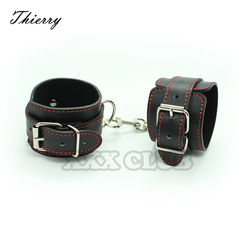 Thierry Leather Handcuffs for Sex, Fetish Bondage Restraints Wrist Hand Cuffs, Sex Toys for Couples, Adult Games, Sex Products ► Photo 1/1
