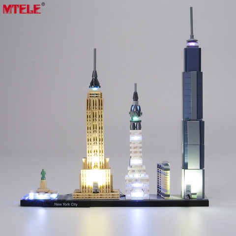 MTELE Brand LED Light Up Kit Toy For Architecture New York City Lighting Set Compatile With 21028 ► Photo 1/6