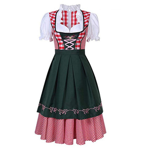 S-6XL Traditional Bavarian Octoberfest German Beer Wench Costume Adult Oktoberfest Dirndl Dress With Apron ► Photo 1/6