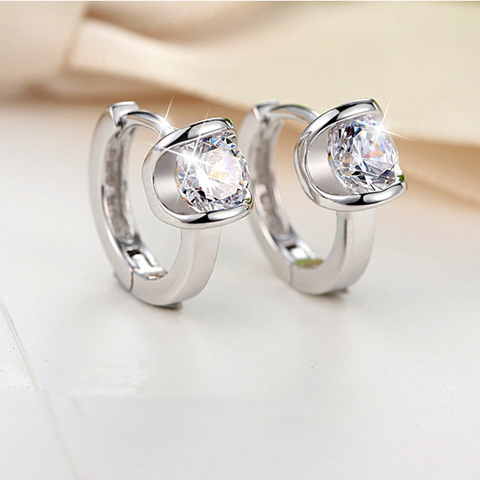 ZHOUYANG Stud Earrings For Women Korean Style Angel Kiss Cubic Zirconia Silver Color Earring Party Gift Fashion Jewelry KAE109 ► Photo 1/6