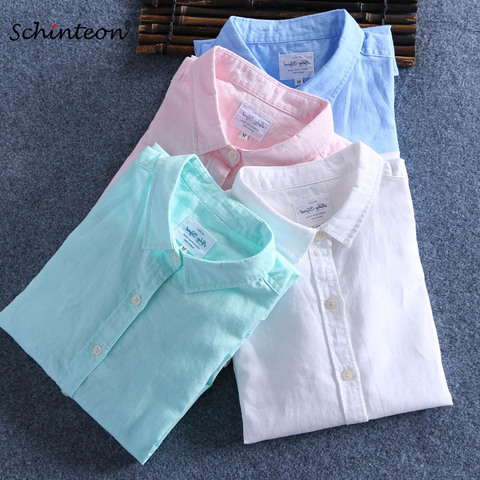 Schinteon Men Spring Summer Cotton Linen Shirt Slim Square Collar Comfortable Undershirt Male Plus Size ► Photo 1/6