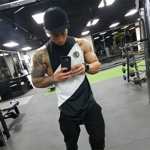 Muscle guys Bodybuilding Singlets Mens muscle shirt gym Tank Tops stringer Mens Vest fitness Men's Clothing hip hop tanktop ► Photo 1/6