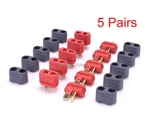 5Pairs / 10 pairs Amass T plug Battery Connector Set Male Female w/ Sheath for FPV ► Photo 1/6