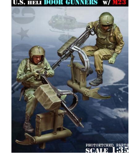 1/35 Resin Figure Model Kit Vietnam War US Soldiers Machine Gunners Unpainted 