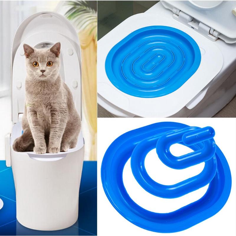Cat Pet Toilet Seat Training Kit Blue Cleaning Supplies Accessories 