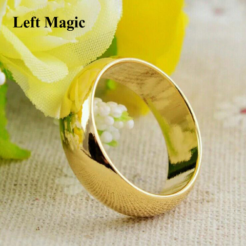 1 Pcs Gold Plate Ring Magic Tricks For Circular Arc Magnetic Ring 18mm/19mm/20mm/21mm Close Up Magic Props-Wizard PK Ring B1032 ► Photo 1/6