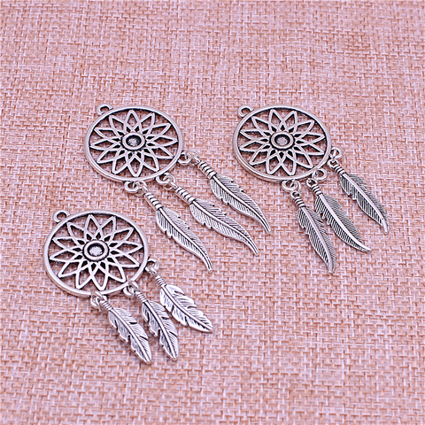  10pcs/lot Vintage Tree Feather Dream Catcher Charms for Jewelry Making Diy Metal Dream Catcher Charms ► Photo 1/6