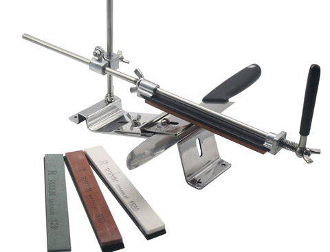 Professional Kitchen Full metal Knife Sharpener System with 4 stone 120# 320# 600# 1500# Grindstone Whetstone machine ► Photo 1/1