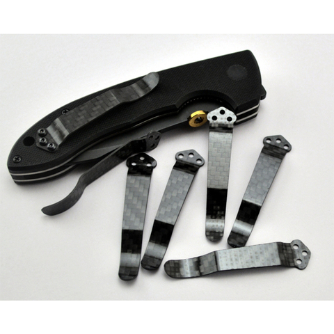 1Pc Carbon Fiber Pocket Knife Clip Suitable for C81/C11/710/551 CQC EDC Knife Clip Back Clip ► Photo 1/6