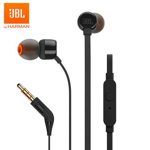 JBL T110 3.5mm Wired Earphones Stereo Music Deep Bass Earbuds Headset Sports Earphone In-line Control Hands-free with Microphone ► Photo 1/6