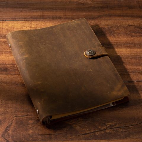 handmade Traveler's Note Book notebook brown Genuine Leather Cowhide leather diary vintage loose leaf planner Sketchbook ► Photo 1/6