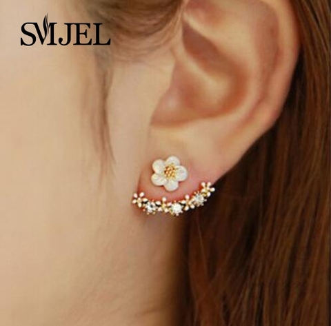 SMJEL 2022 Fashion Jewelry Cute Cherry Blossoms Flower Stud Earrings for Women Several Peach Blossoms Earrings  S129 ► Photo 1/6