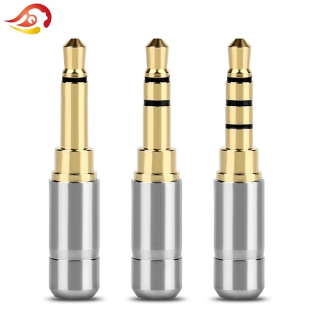 QYFANG 3.5 mm 1/8'' Stereo 2/3/4 Poles Audio Jack Earphone Plug DIY HiFi Headphone Gold Plated Copper Solder Wire Connector ► Photo 1/6