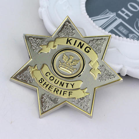 MQCHUN The Walking Dead Badge Dress up Suit Brooch Five-star County Sheriff Letter brooches Cosplay Shirt Pins Shirt Brooch-40 ► Photo 1/1