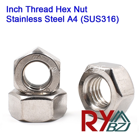 50pcs/lot Stainless steel hex nut Inch Thread UNC hex nut 2#-56 4#-40 6#-32 8#-32 10#-24 1/4-20 5/16-18 3/8-16 7/16-14 1/2-13 ► Photo 1/1