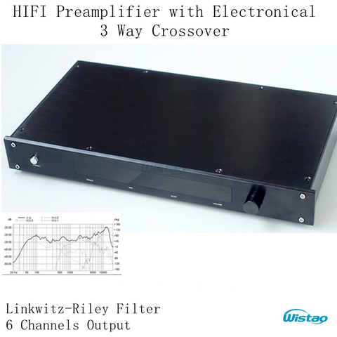 HIFI Preamplifier with Electronical 3 Way Crossover Linkwitz-Riley Filter 6Chs Output Crossover-point 310HZ/3.1KHz Class A Power ► Photo 1/1