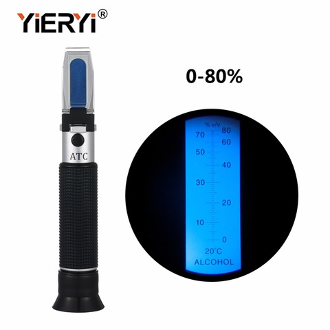 yieryi Portable Refractometer Design For Liquor Alcohol Refractometer Content Tester 0-80% V/V ATC Refractometer ► Photo 1/6