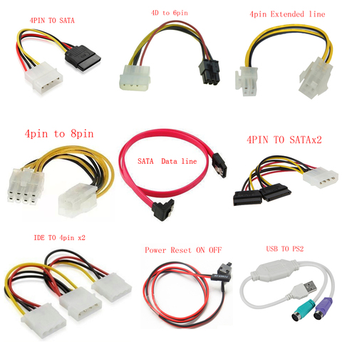 SATA Data line USB to PS2 4PIN 8pin TO SATA Power Reset ON OFF Sata Data line 4pin Extended line ► Photo 1/1