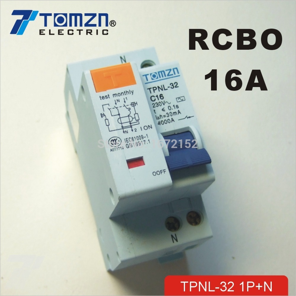 Leakage Protection DZ47LE-32 2P+2 C16 Residual Current Circuit Breaker 230V/16A for Household Devices and Power Tools