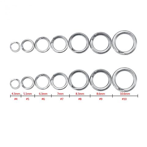 50/100pcs Stainless Steel Fishing Split Ring For Blank Lures Bait 3-8.46mm Double Circle Loop Connector Carp Fishing Accessories ► Photo 1/6