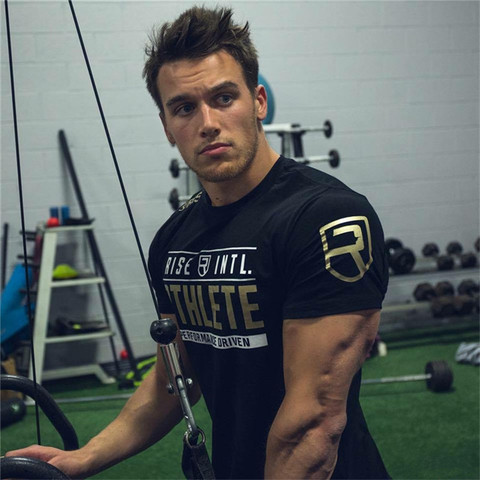 Bodybuilding Fitness Sport Running Man Cotton Short Sleeve T-shirt Gym Training Men Muscle Tight Fitness T Shirt Tees Tops ► Photo 1/6