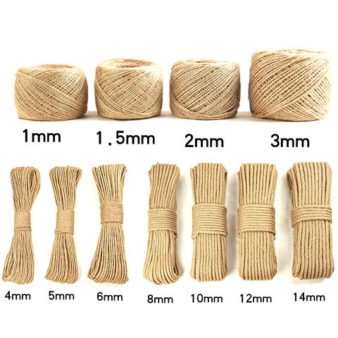 1-20mm Jute Hemp Rope DIY High Quality Hand Rope Natural Crafts Decoration  Tag Rope Tied Jute Roll 10m 100m 200m - Price history & Review, AliExpress  Seller - D-Colourful Life Store