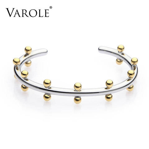VAROLE Noeud Armband Gold Color Bracelet Manchette Bangles Metal Beads Cuff Bracelets & Bangle For Women Jewelry Pulseiras ► Photo 1/6