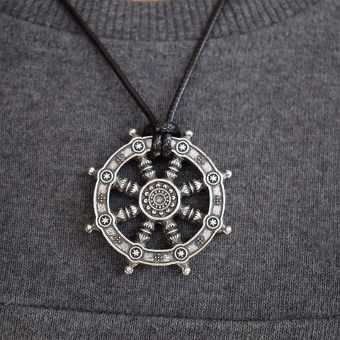 SanLan 1pcs Dharma Wheel of Life Samsara Buddhist Amulet Pendant Talisman Necklace ► Photo 1/6