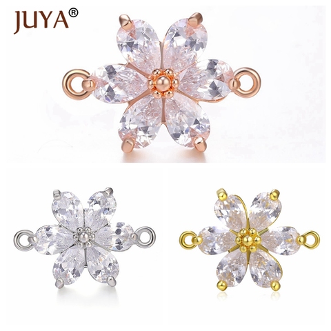 JUYA Shiny Zircon Crystal Flower Charm Pendants For jewelry making accessories Charms DIY Bracelets Earrings Necklaces ► Photo 1/6