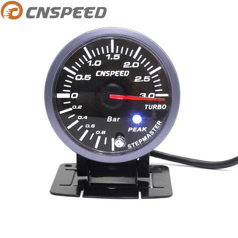 CNSPEED 3 BAR  60mm 2.5'' Boost Turbo Gauge  White & Amber Light Dual Led Display With Peak Warning YC101410 ► Photo 1/6