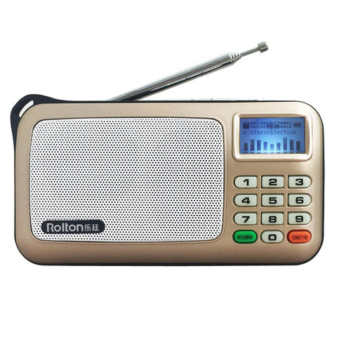 Rolton W505 MP3 WMA WA Player Mini Portable Radio speakers FM Radio With LCD Screen Support TF card Playing Music LED Flashlight ► Photo 1/6
