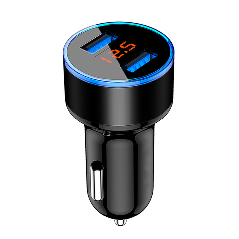 Universal Car Charger USB Vehicle DC12V-24V 5V 3.1A Dual USB Charger 2 Port Power adapter with Voltage display High Quality ► Photo 1/6