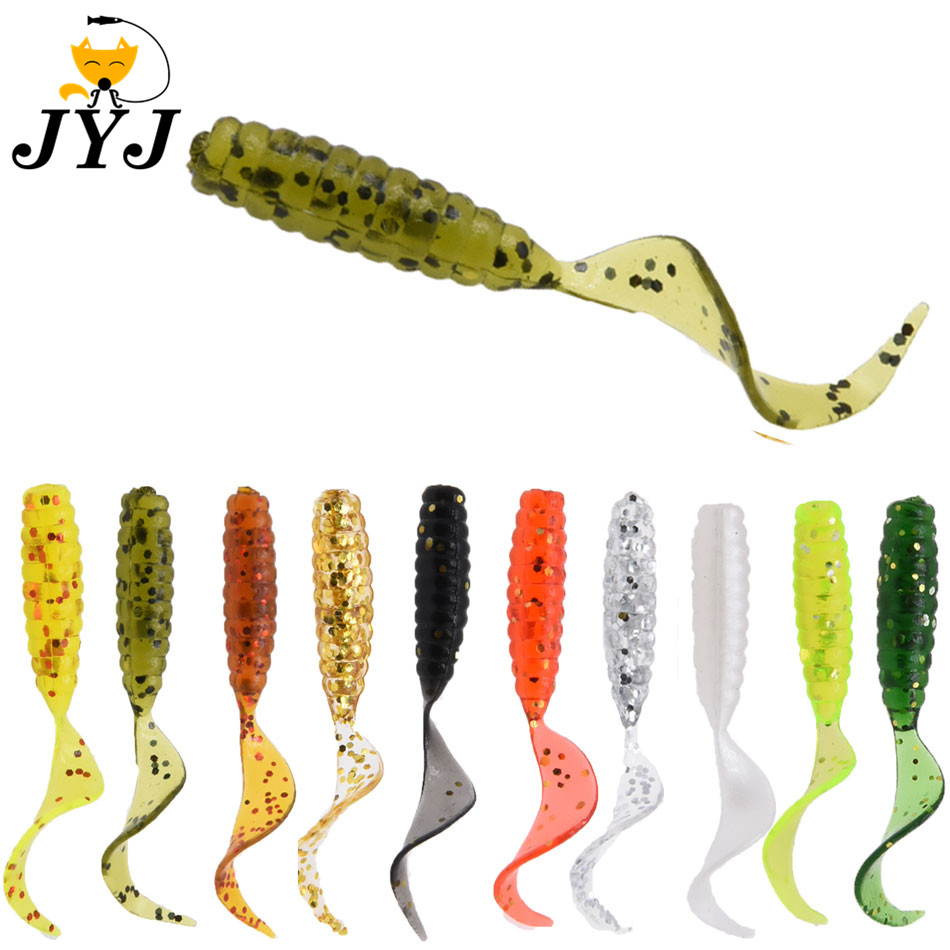 5Pcs/Lot 6Cm 2G Fishing Lure Silicone Bait Artificial Curly Tail