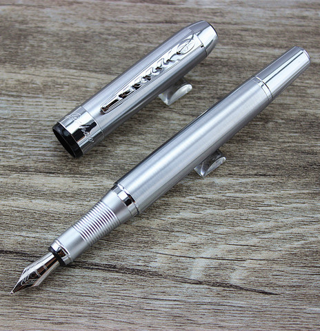 Top selling Silver Fountain Pen JINHAO 250 F Nib Silver Trim Removable Ink Converter ► Photo 1/5